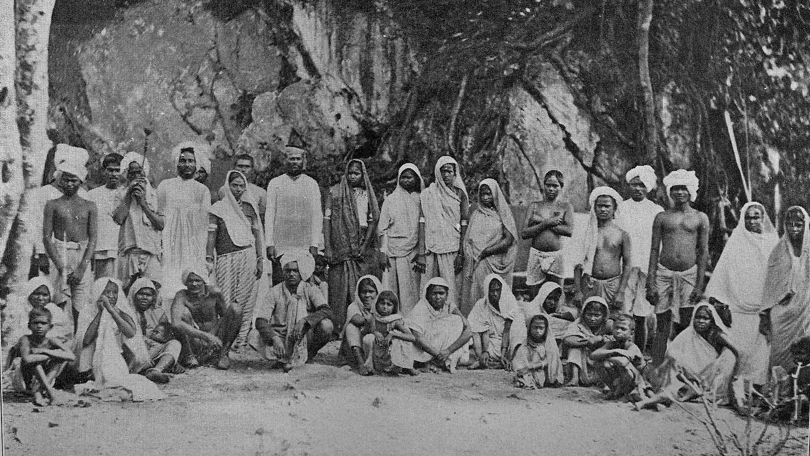 Newly arrived indentured Indian labourers in Trinidad, circa 1897